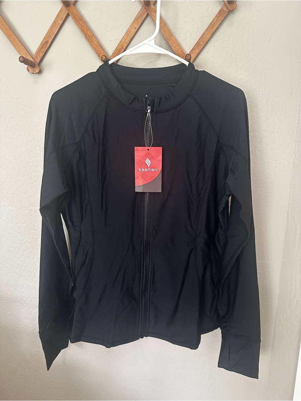 Santiny Women's Black Utility Zip Jacket